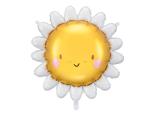 Folienballon Sonne mit Gesicht gelb weiß 90cm