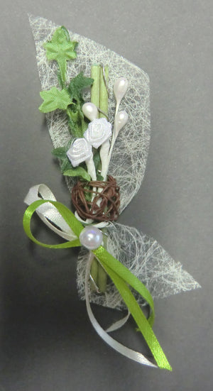 Anstecker Stäbe, 2 Dior weiß, Rebenkugel