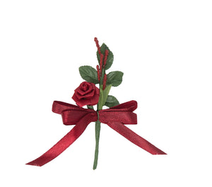 Gästeanstecker Diorrose groß mit Rosenblatt, ohne Nadel, pro Stück