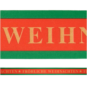 Geschenkband Fröhliche Weihnachten Rot/Gold/Grün 58 mm x 3 m