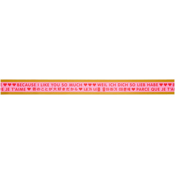 Geschenkband Liebe Pink/Rot/Gold 58 mm x 3 m