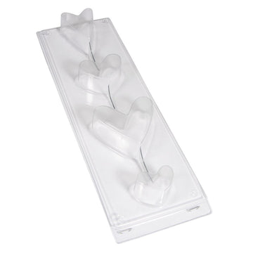 Gießform Seifenblock-Herz PET Kunststoff transparent Tiefe 3cm 4 teilig