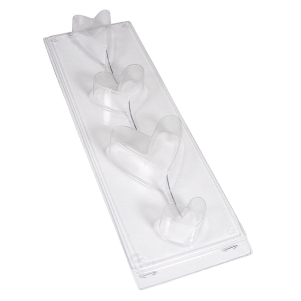 Gießform Seifenblock-Herz PET Kunststoff transparent Tiefe 3cm 4 teilig