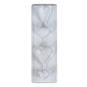 Gießform Seifenblock-Herz PET Kunststoff transparent Tiefe 3cm 4 teilig