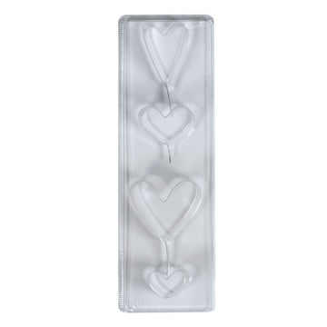 Gießform Seifenblock-Herz PET Kunststoff transparent Tiefe 3cm 4 teilig