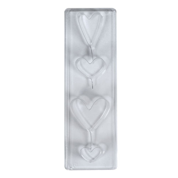 Gießform Seifenblock-Herz PET Kunststoff transparent Tiefe 3cm 4 teilig