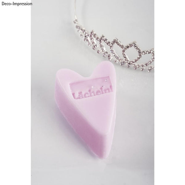 Gießform Seifenblock-Herz PET Kunststoff transparent Tiefe 3cm 4 teilig