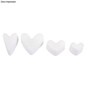 Gießform Seifenblock-Herz PET Kunststoff transparent Tiefe 3cm 4 teilig