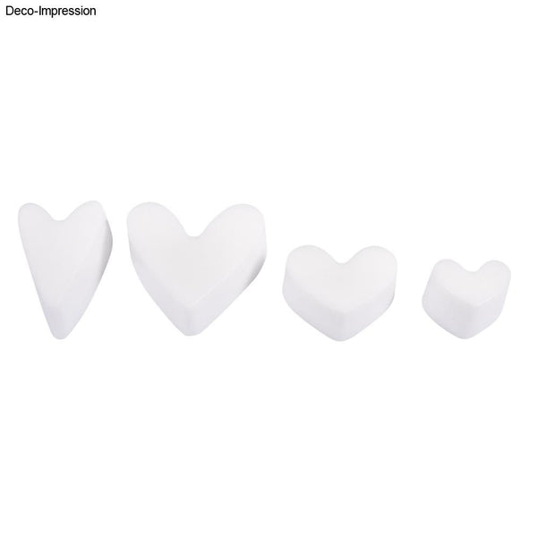 Gießform Seifenblock-Herz PET Kunststoff transparent Tiefe 3cm 4 teilig