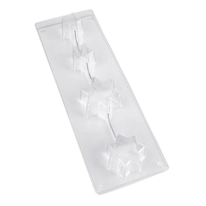 Gießform Sterne 6-zackig PET-Kunststoff Tiefe 3cm 4 teilig