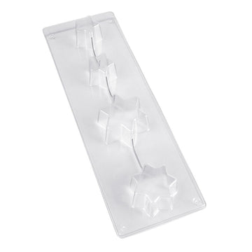Gießform Sterne 6-zackig PET-Kunststoff Tiefe 3cm 4 teilig