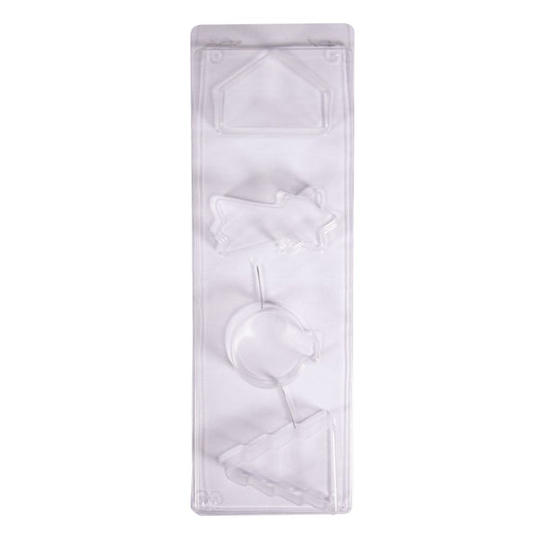 Gießform transparent PET-Kunststoff Weihnachten Tiefe 3cm 4 teilig