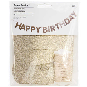 Girlande Happy Birthday Glitter 350g/m² beidseitig beglittert 5m