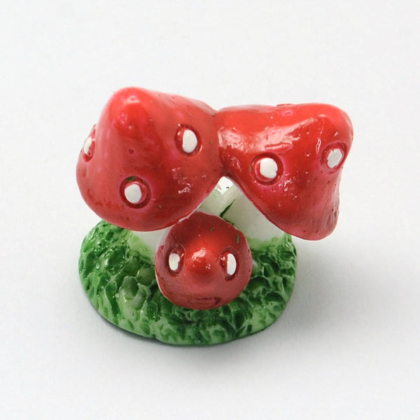 Glücksbringer Fliegenpilz aus Resin weiß rot 18x19mm 1 Stück