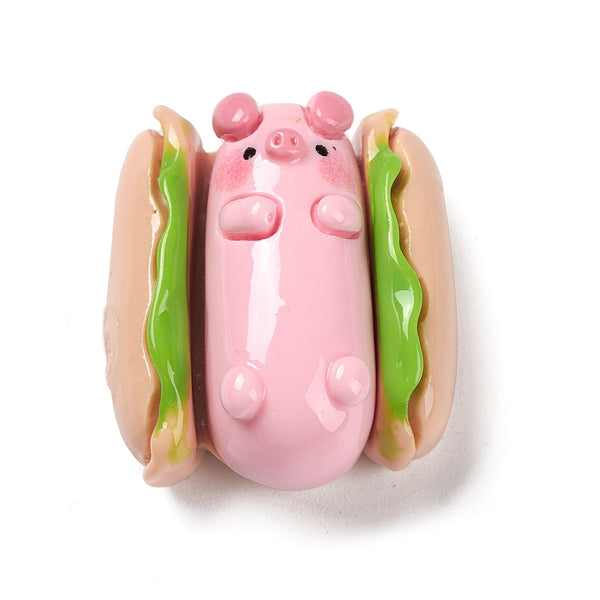 Glücksbringer Schwein in Sandwich aus Resin 26x23x13,5mm 1 Stück