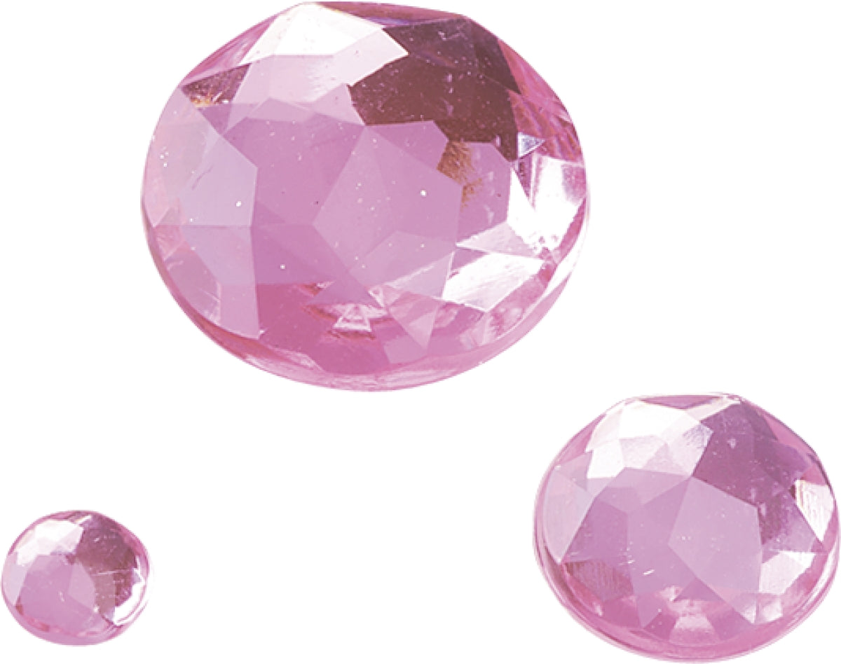 Glamoursteine rund rosa Kunststoff 6-8-12mm 100 Stk.