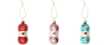 Glaskugel Wollknäuel Christbaumschmuck 9x4x4cm 1 Stück