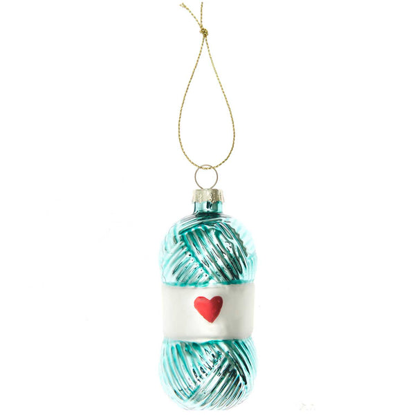 Glaskugel Wollknäuel Christbaumschmuck 9x4x4cm 1 Stück