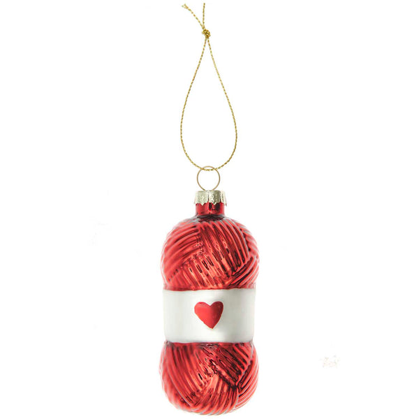 Glaskugel Wollknäuel Christbaumschmuck 9x4x4cm 1 Stück