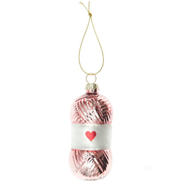 Glaskugel Wollknäuel Christbaumschmuck 9x4x4cm 1 Stück