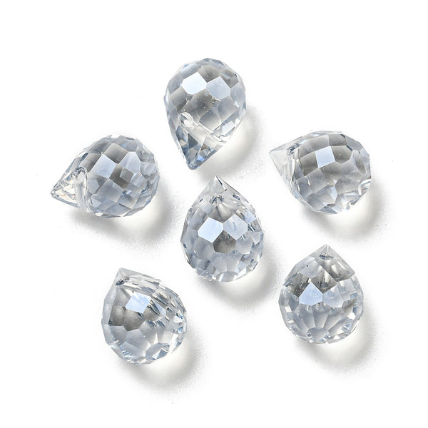 Glasperle facettierte Tropfen galvanisiert 11x8mm 1 Stück