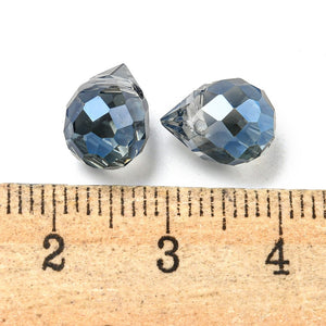 Glasperle facettierte Tropfen galvanisiert 11x8mm 1 Stück