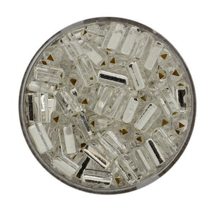 Glasperle Stift Dreieck kristall-silbereinzug 7x3,5mm 17g / Dose