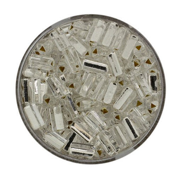 Glasperle Stift Dreieck kristall-silbereinzug 7x3,5mm 17g / Dose