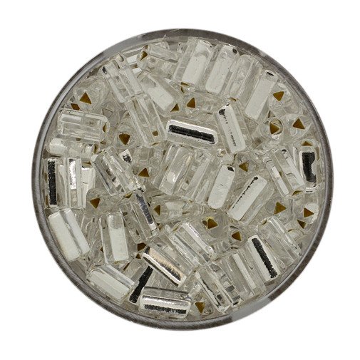 Glasperle Stift Dreieck kristall-silbereinzug 7x3,5mm 17g / Dose