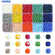 Glasperlen-Set Bicone opak 4x4 mm Loch:0,8 mm 15 Farben 150 Stück/Farbe 2250 Stk