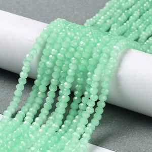 Glasperlen Abacus Imitation Jade 4x3mm 220 Stück