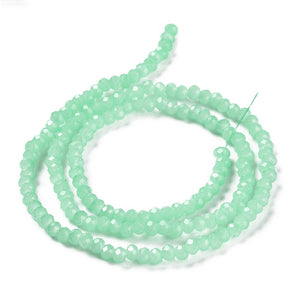 Glasperlen Abacus Imitation Jade 4x3mm 220 Stück