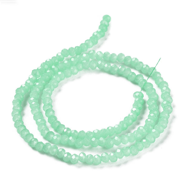 Glasperlen Abacus Imitation Jade 4x3mm 220 Stück