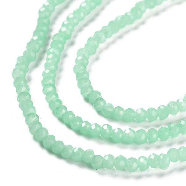 Glasperlen Abacus Imitation Jade 4x3mm 220 Stück