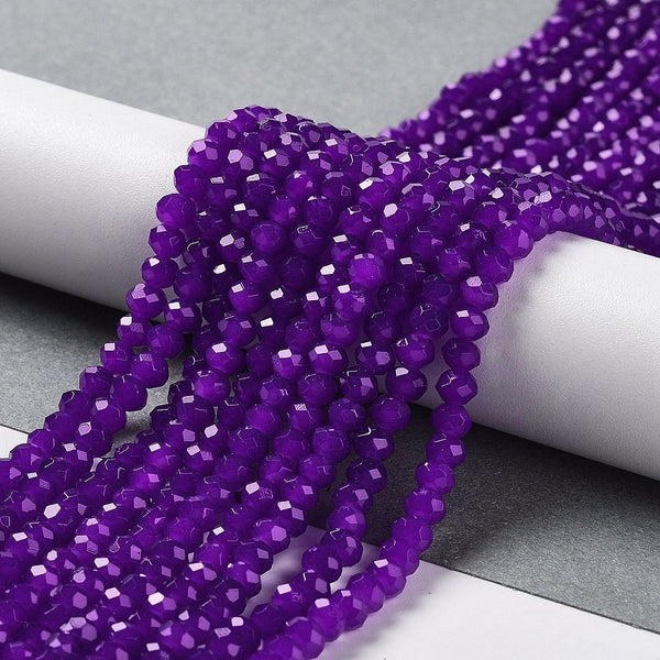 Glasperlen Abacus Imitation Jade 4x3mm 220 Stück