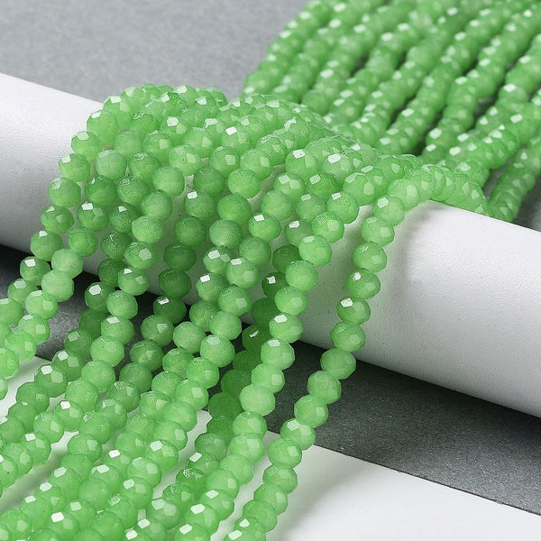 Glasperlen Abacus Imitation Jade 4x3mm 220 Stück