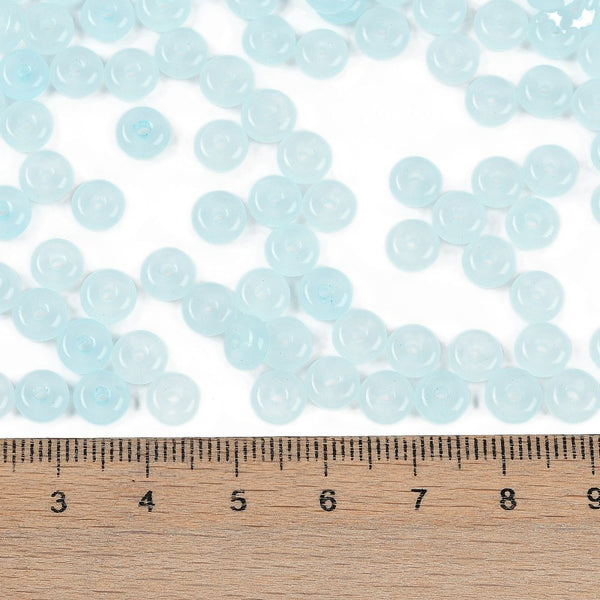 Glasperlen Donut Rondell transluscent Pastell 6,5x3mm 100 Stück