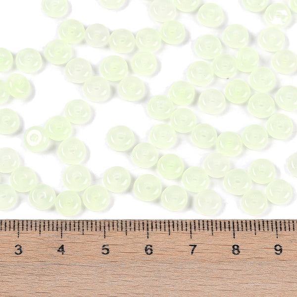 Glasperlen Donut Rondell transluscent Pastell 6,5x3mm 100 Stück