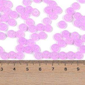 Glasperlen Donut Rondell transluscent Pastell 6,5x3mm 100 Stück