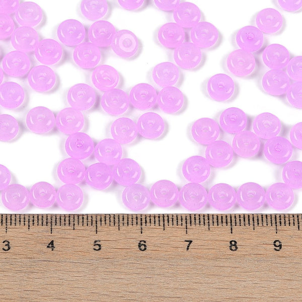 Glasperlen Donut Rondell transluscent Pastell 6,5x3mm 100 Stück