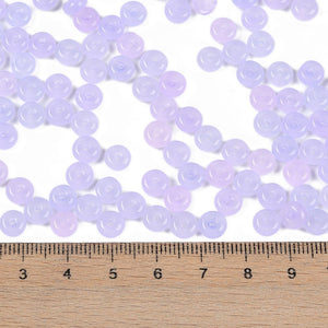Glasperlen Donut Rondell transluscent Pastell 6,5x3mm 100 Stück