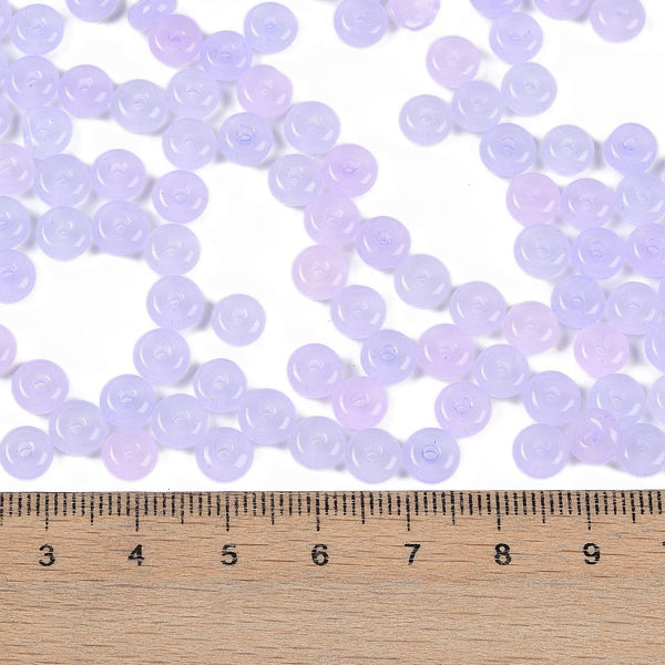 Glasperlen Donut Rondell transluscent Pastell 6,5x3mm 100 Stück