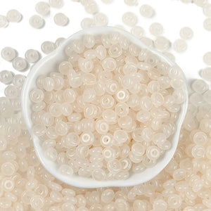 Glasperlen Donut Rondell transluscent Pastell 6,5x3mm 100 Stück