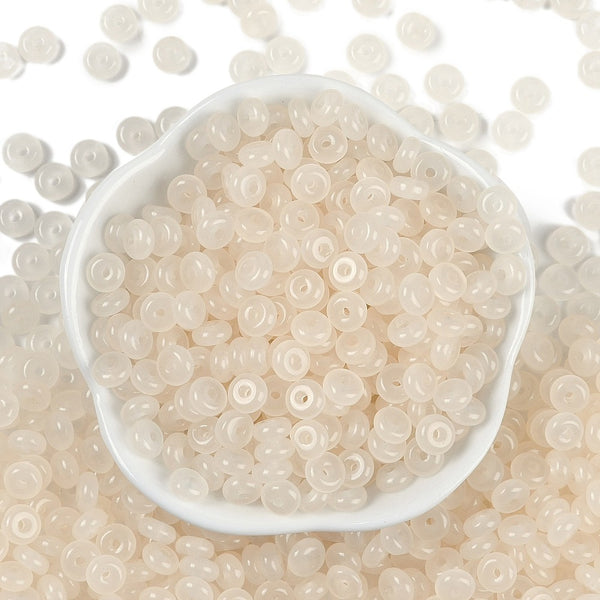 Glasperlen Donut Rondell transluscent Pastell 6,5x3mm 100 Stück