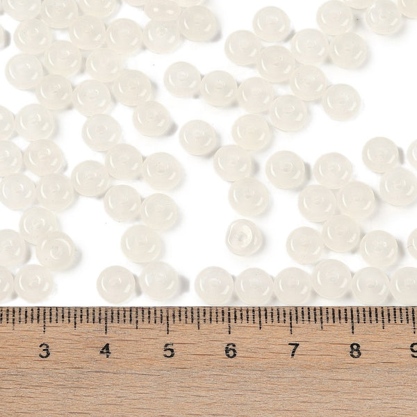 Glasperlen Donut Rondell transluscent Pastell 6,5x3mm 100 Stück