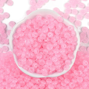 Glasperlen Donut Rondell transluscent Pastell 6,5x3mm 100 Stück