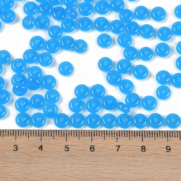 Glasperlen Donut Rondell transluscent Pastell 6,5x3mm 100 Stück