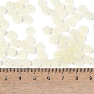 Glasperlen Donut Rondell transluscent Pastell 6,5x3mm 100 Stück