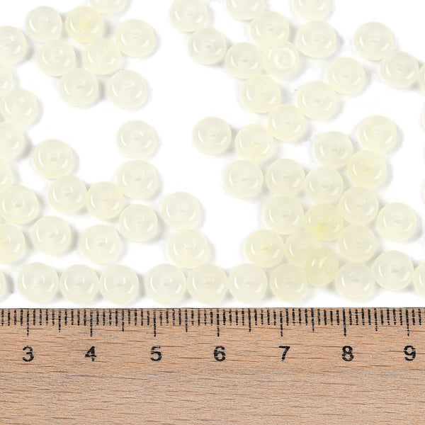 Glasperlen Donut Rondell transluscent Pastell 6,5x3mm 100 Stück