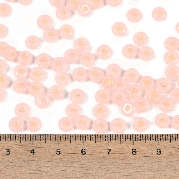 Glasperlen Donut Rondell transluscent Pastell 6,5x3mm 100 Stück